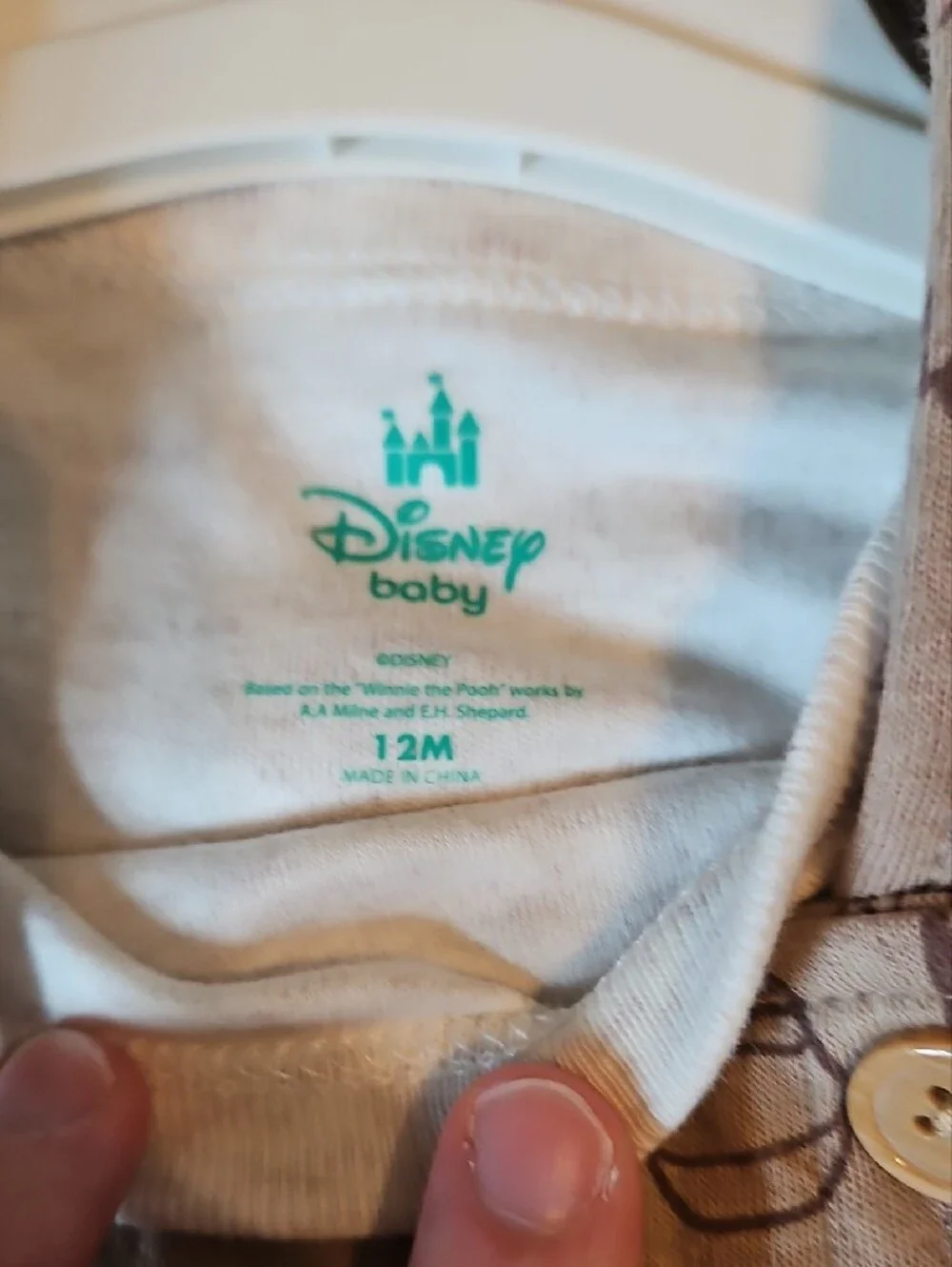 Disney Tan & Cream Baby Overall Set with Tag